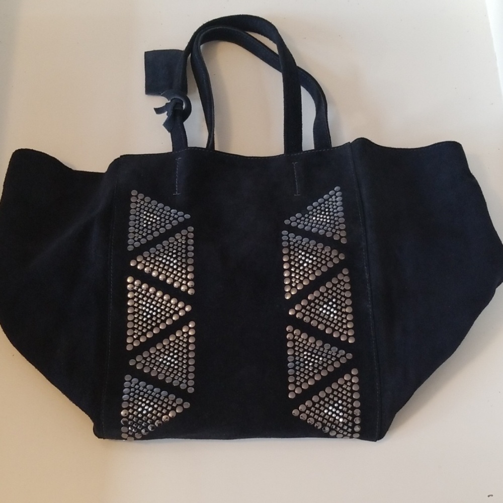 Studded Suade Tote Bag